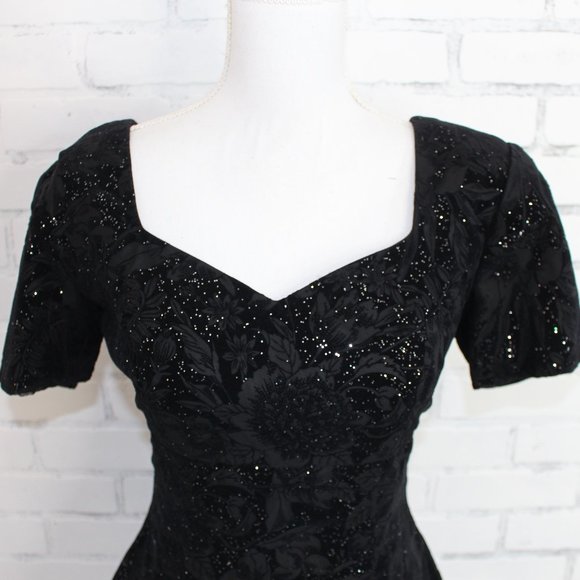 Vintage 80's Black Cocktail Dress - Picture 2 of 8